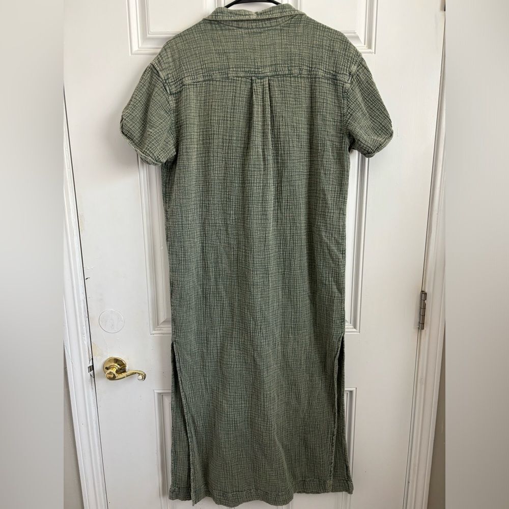 Free People Olive Green Maxi Shirt Dress - Picture 9 of 9